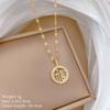Fu Character Full Diamond Gold 2025 Collarbone Chain Slightly Inlaid Exquisite Necklace Women'S Pendant Design Sense Necklace Women