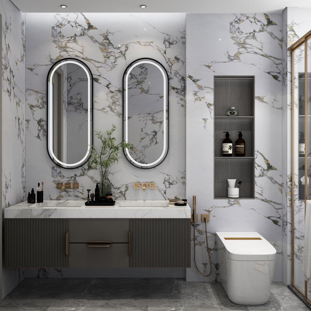 Adrmpest Marble Remake Wallpaper and Glossy Wall Stylish Ivory Marble Sheet for Furniture and Easy for 40cm Wide x 300cm Long Sticker, Thick,