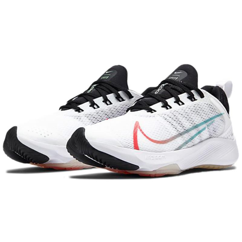 Nike Zoom Speed Air GS Slip Resistant Shock Absorbers Low Top Kids' Running Shoes White Red Green Kids' Sneakers CJ2088-100