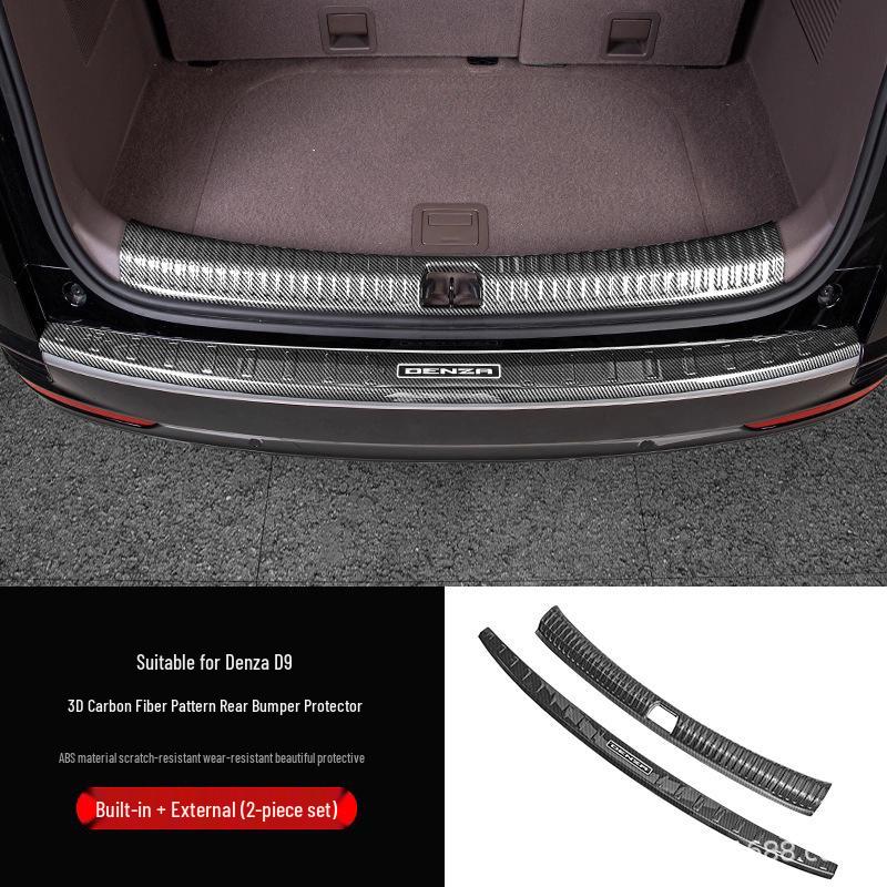 Denza D9 Rear Bumper Carbon Fiber Texture Tailgate Sill Protector