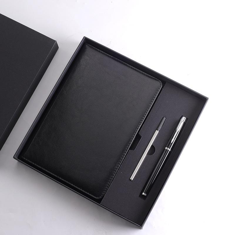 (Gratis gravering av logotyp) A5 kontorsanteckningsbok med presentförpackning, studentdagbok, handbok med spänne, mötesprotokollbok, ämnesanteckningsbok