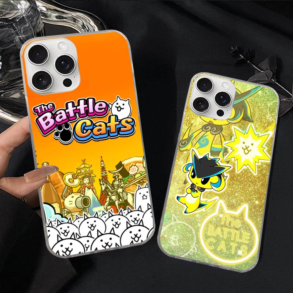 B-Battle Cats Anime Game For IPhone 17 16 15 14 Plus 13 12 11 Pro Max Phone Cover Back Satin Colorful Surface