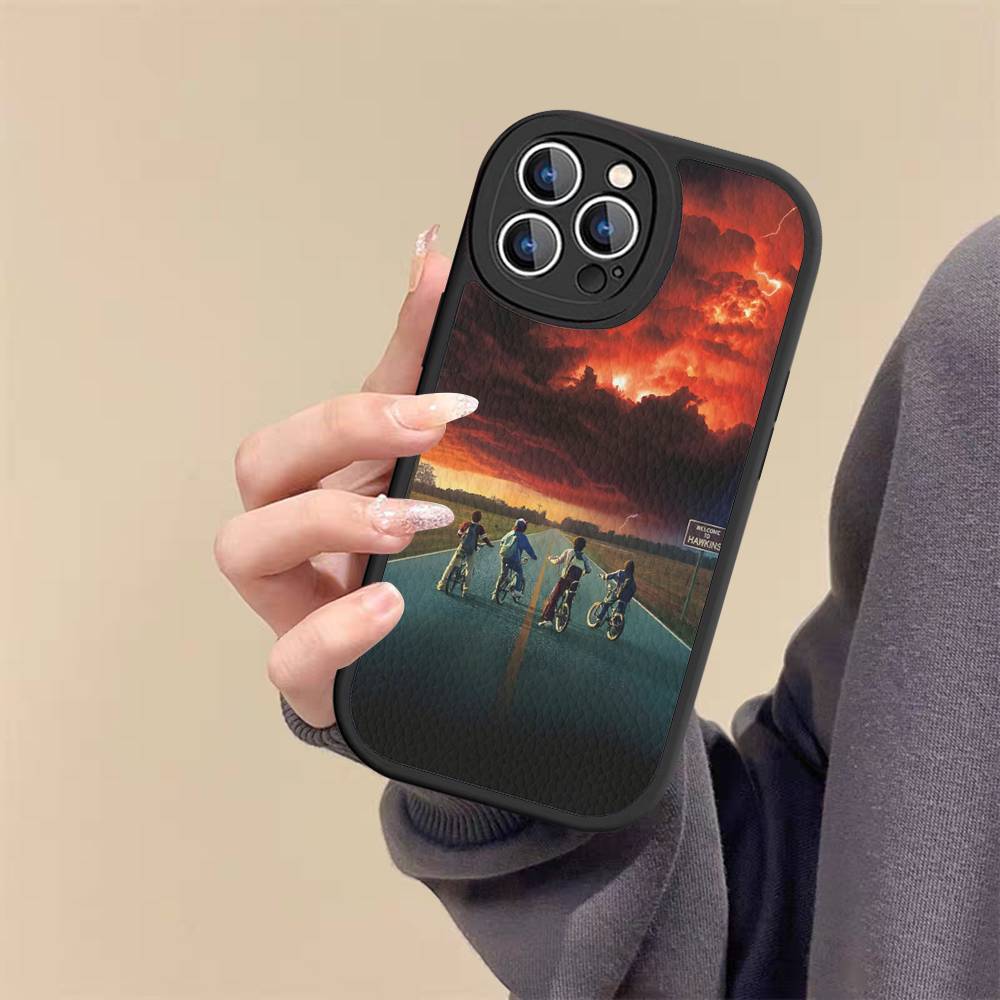 Hot S-Stranger T-Things Leather Phone Case For IPhone 15 14 13 Pro Max 12 11 16 Plus Phone Cover
