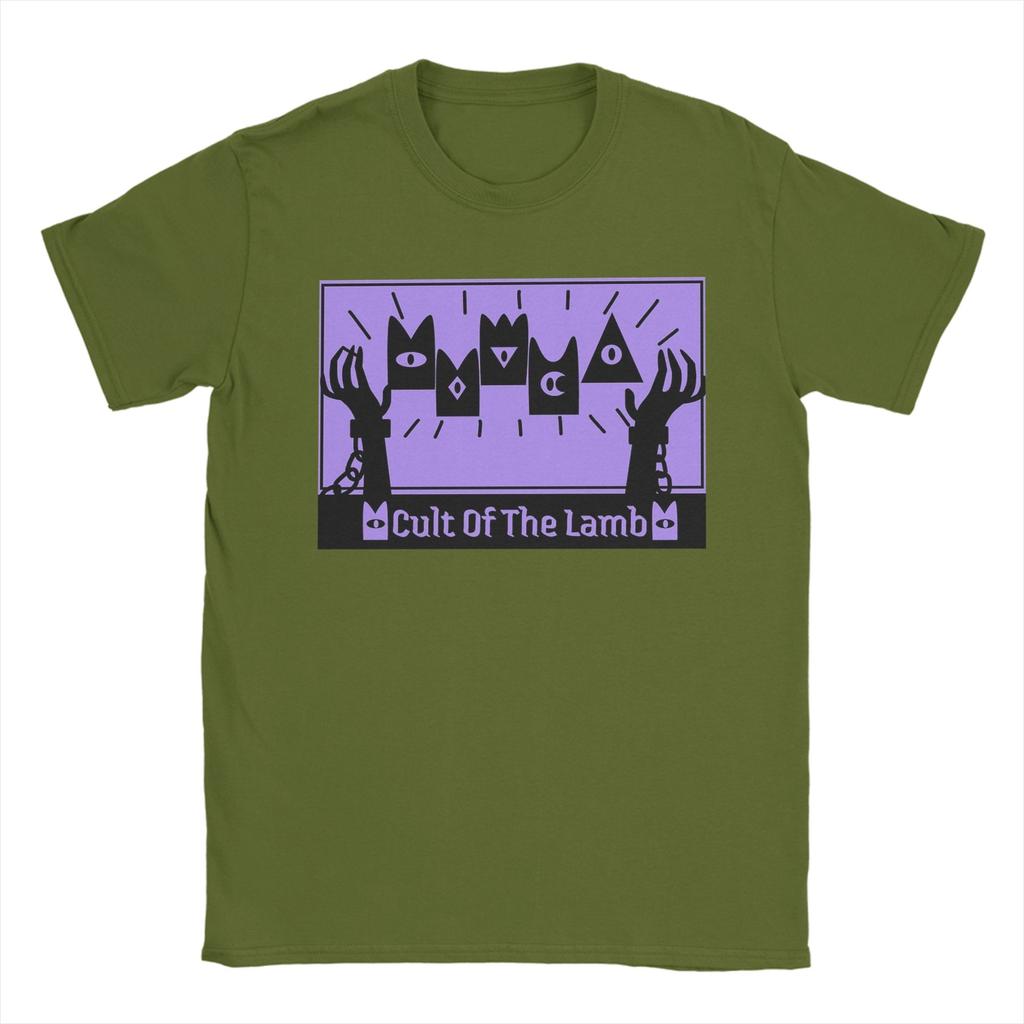 Cult Of The Lamb Game TShirts for Men  Vintage 100 Cotton Tees Crew Neck Short Sleeve T Shirts Gift Idea Clothes