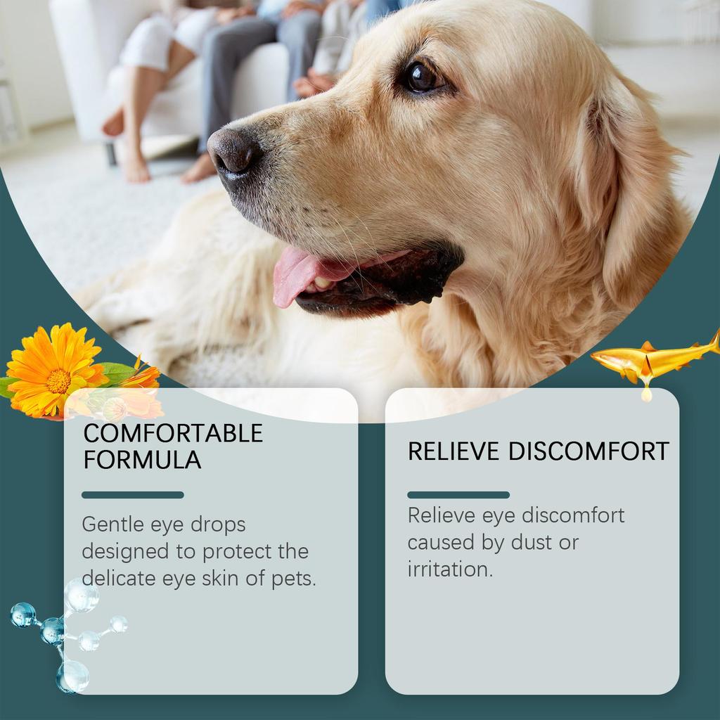 Yegbong pet eye drops, suitable for cats and dogs, removes tear stains, cleans eye discharge and eye gunk, pet eye care eye wash 30ml/box
