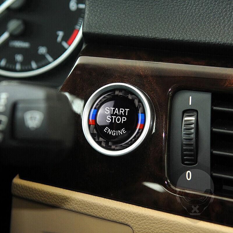 For BMW 3 5 Series E90 E60 X5 Black Engine Start Stop Push Button Cover Sticker