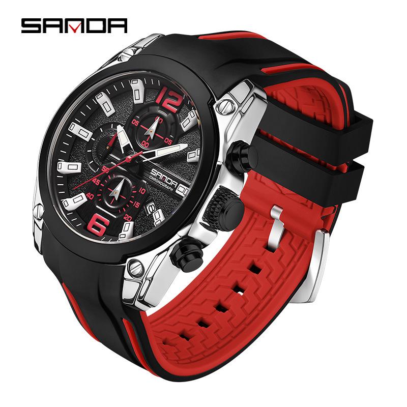 Sanda Quartz Men's Watch: Creative, Calendar, Multi-eye Design, Fashionable, Versatile.