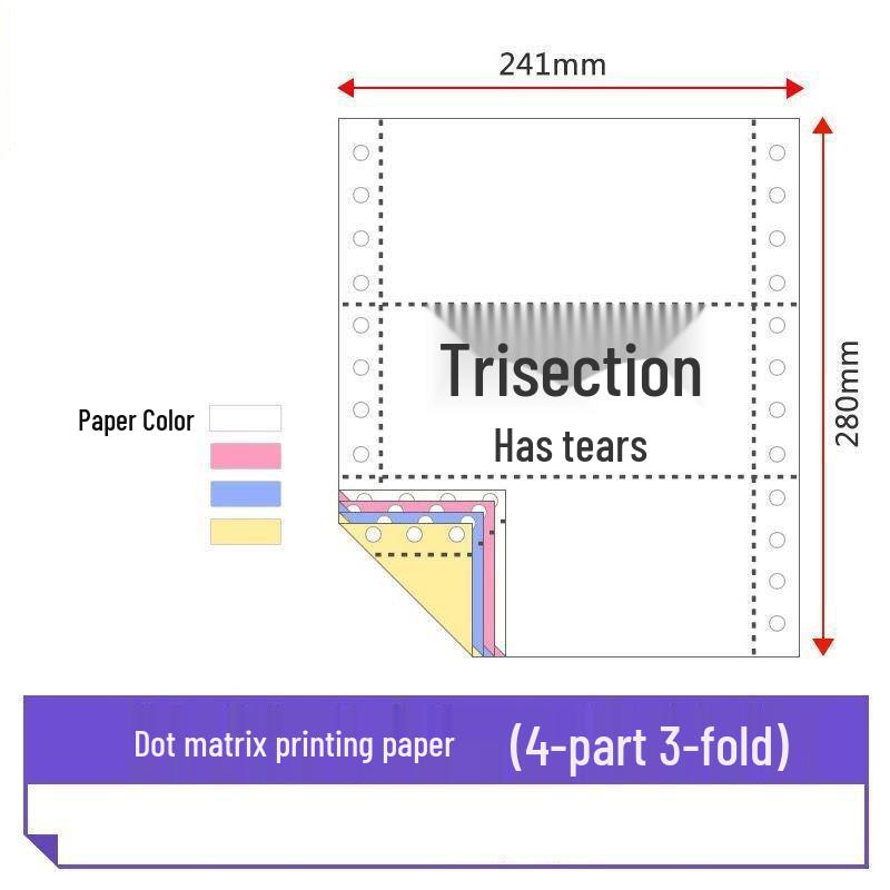 Multi-Part Dot Matrix Printer Paper: Single to Five-Part for Receipts & Delivery Notes.