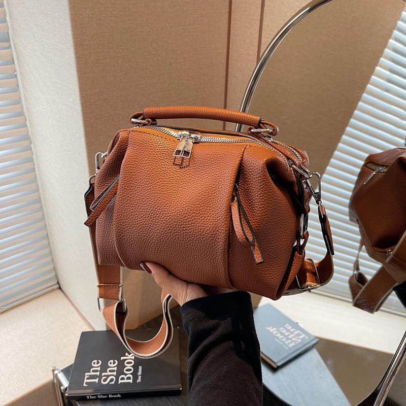 Bag Women Pu Leather Crossbody Handbag With Puckered Design For Daily Use