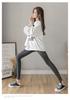 Gray High-Waist Ribbed Leggings for Women – Versatile, Slimming, Plus Size, Stretchy Patchwork Pants for Spring & Autumn