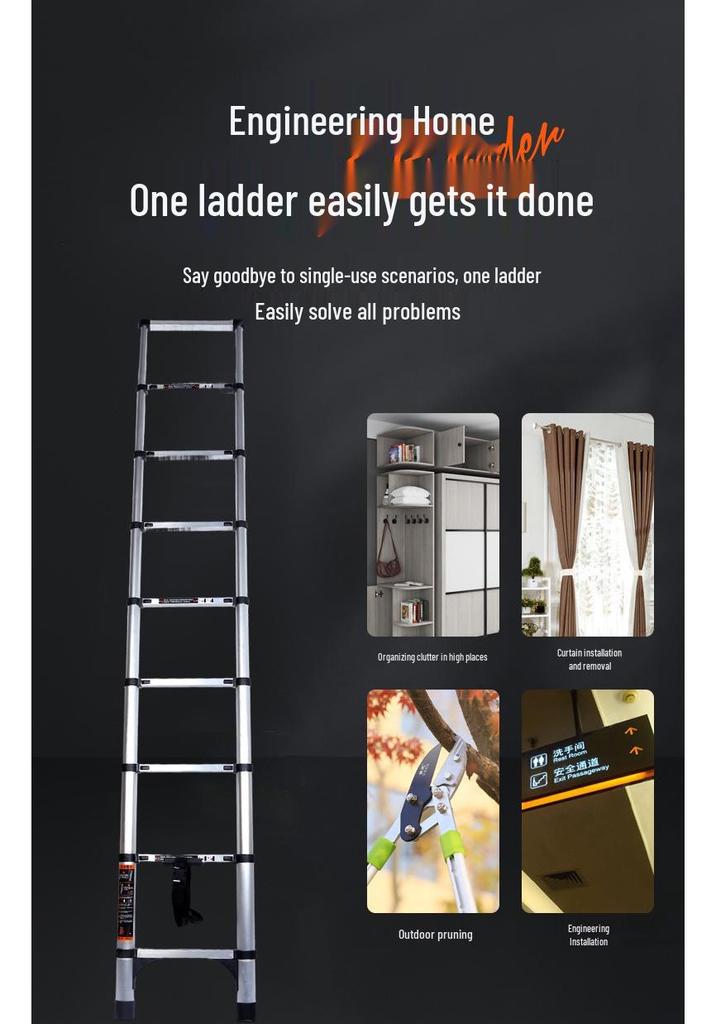 Retractable Aluminum Household & Engineering Ladder