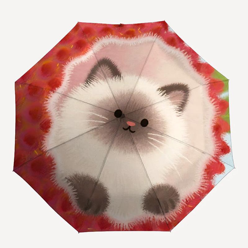 

1PC Kitten Blossom Automatic Opening And Closing, Sturdy Iron Frame, Portable Folding Design, Suitable For Men And Women In All Seasons69