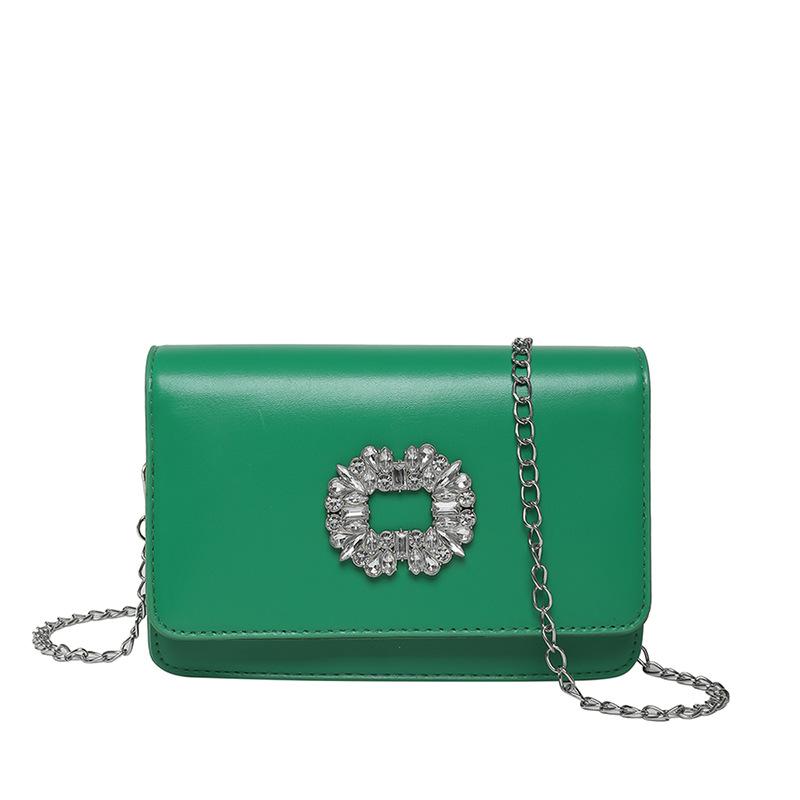 Simple rhinestone 2025 new fashion diamond-encrusted chain single shoulder crossbody small square women's bag