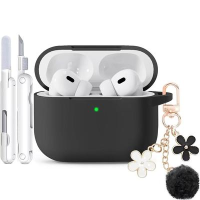 Silicone Case for AirPods 3, Comes with a Shiny Keychain and Cleaning Kit