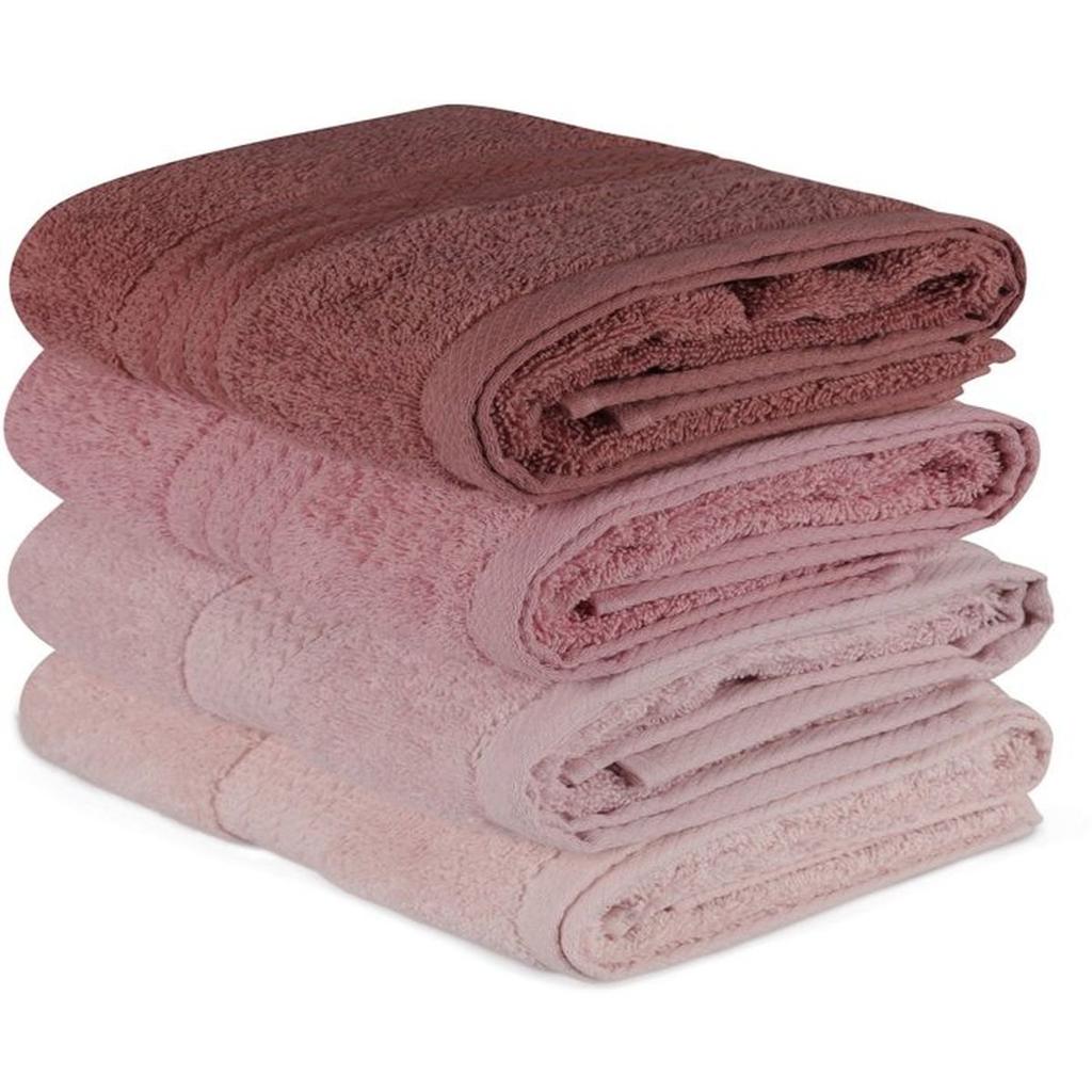 Ensemble de 4 serviettes a main - 50 x 90 cm - Poudre