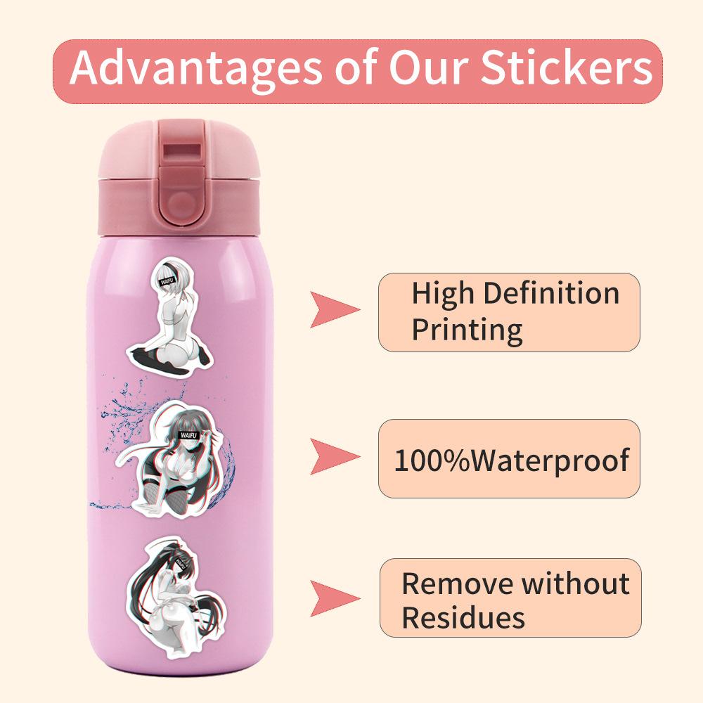 110 Sexy WAIFU Girls Doodle Stickers Decorative Skateboard Suitcase Waterproof Stickers