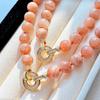 10Mm Natural High Quality Orange Moonstone Necklace Clavicle Chain