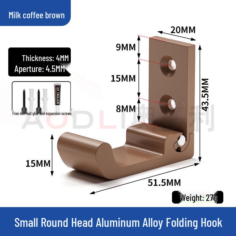 Aluminum Alloy Invisible Folding Coat Hook - Punch-Free, Multi-functional, Solid, Hidden Wall Mount