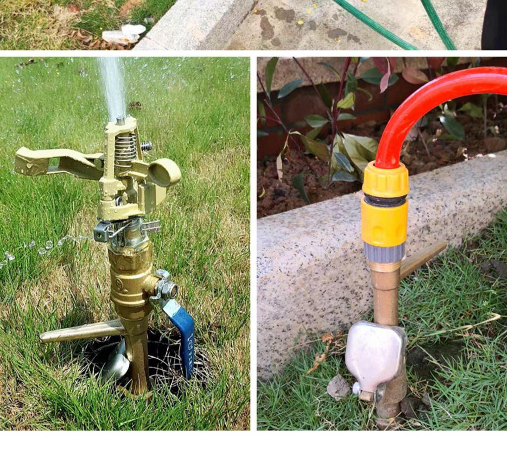 6-Minute Brass Water Outlet Valve Stem with Verdigris Collector and Sprinkler Head for Garden DN20