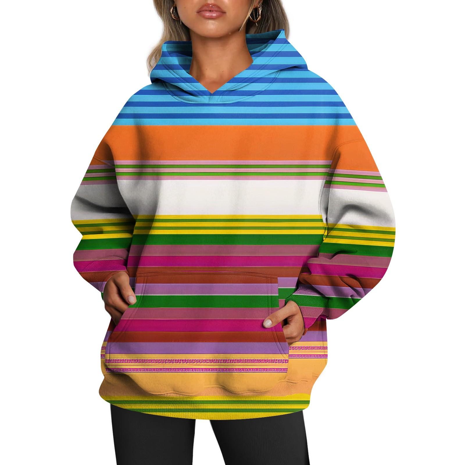 Женские толстовки с капюшоном большого размера с длинным рукавом с принтом — фото 9