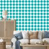 Wallpaper Basic Retro Checkered Turquoise and White 50x1000