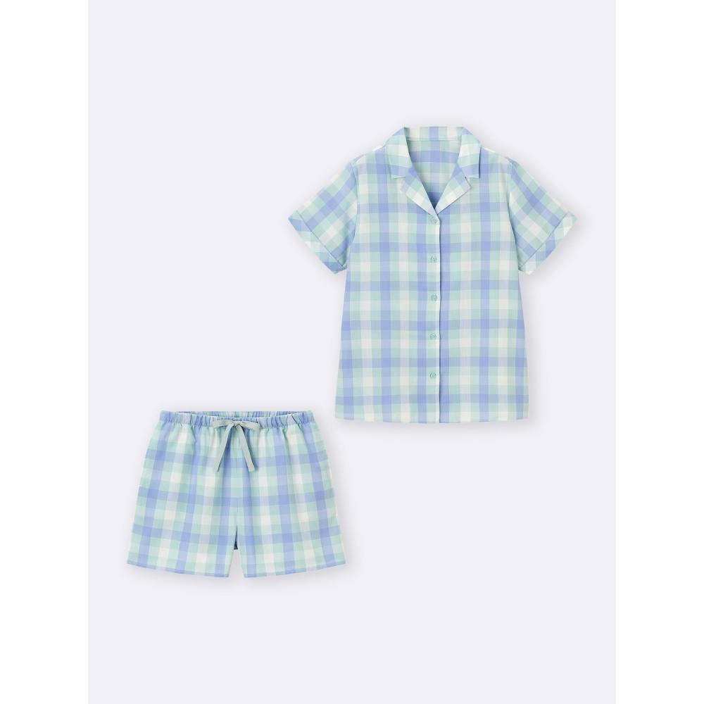GU by Uniqlo Check Pajamas  Short Sleeve   Shorts  +e