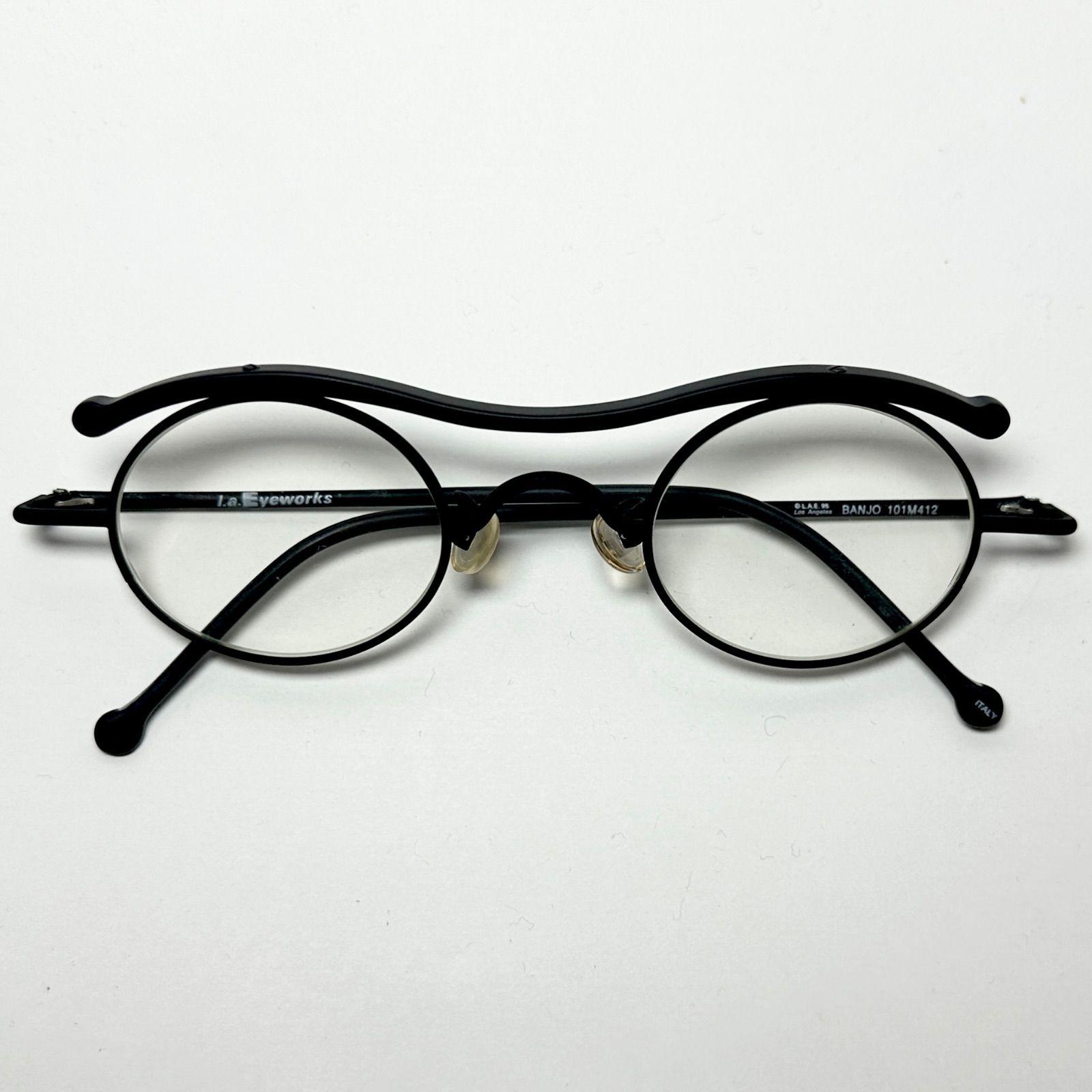 Used Vintage/Unused] 1990s L.A. Eyeworks Black Glasses American Brand / Vintage Unique