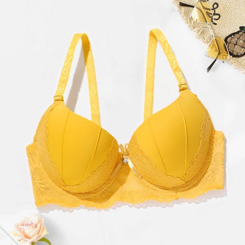 Women Sexy Lace Bow Bra Removable Strap Push Up Underwear