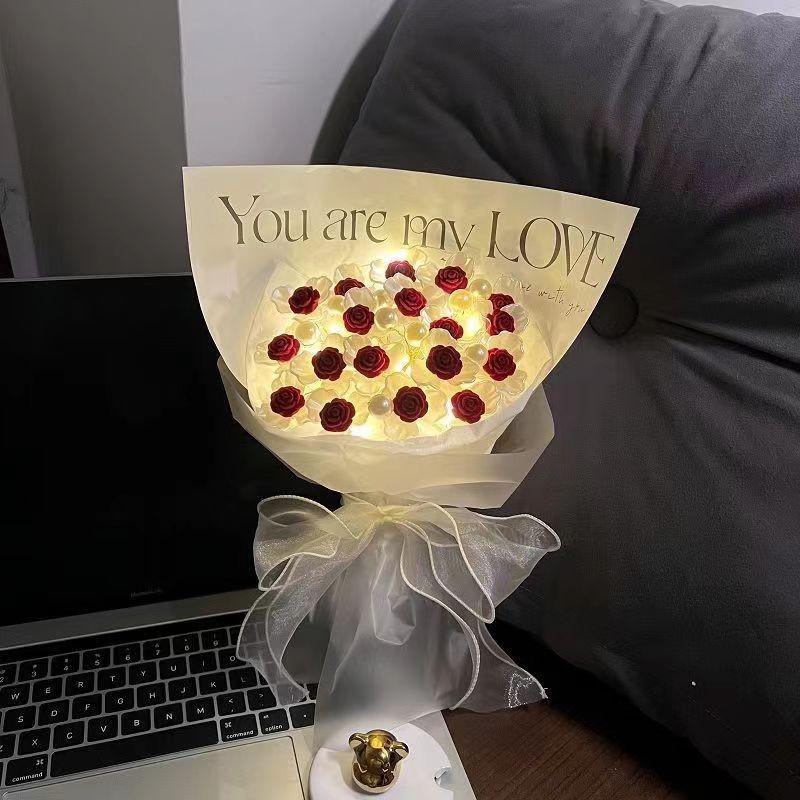 DIY Kreative Nicht-Verwelkende Rosen Handstrauß Materialpaket Geschenk für den Valentinstag der Freundin