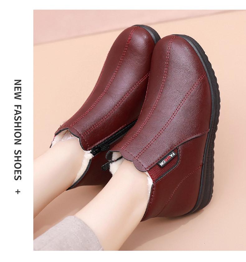 Women's Winter Non-Slip Soft Sole Boots - Warm Velvety Cotton for Middle-Aged and Elderly