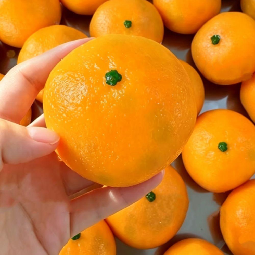 Handmade Orange Squeeze Toy Sensory Blocks Filled Fidget Novelty Squishy Crunchy Kid Adults