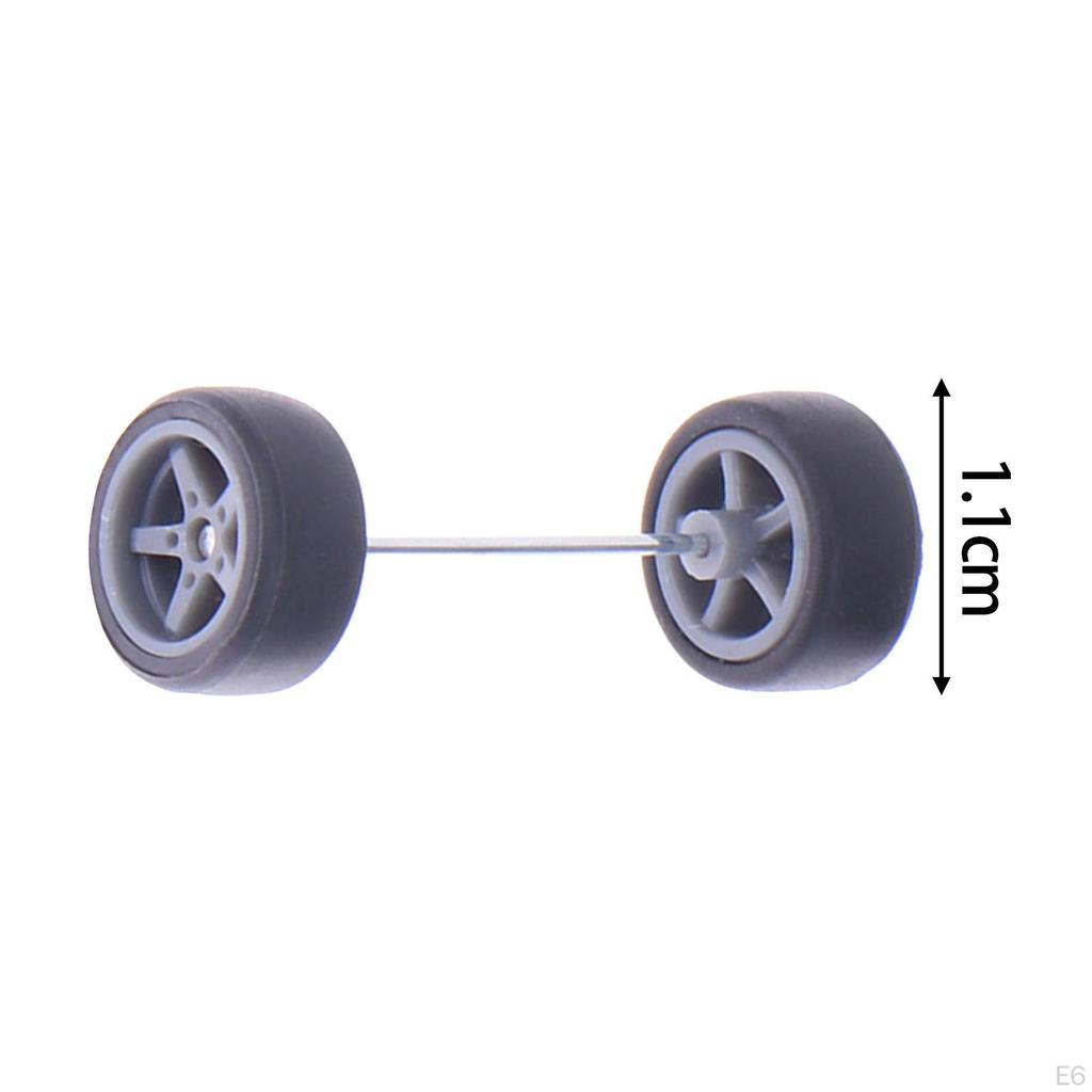 1/64 Scale Alloy Wheels And Tires Set for RC Car Models with Rims