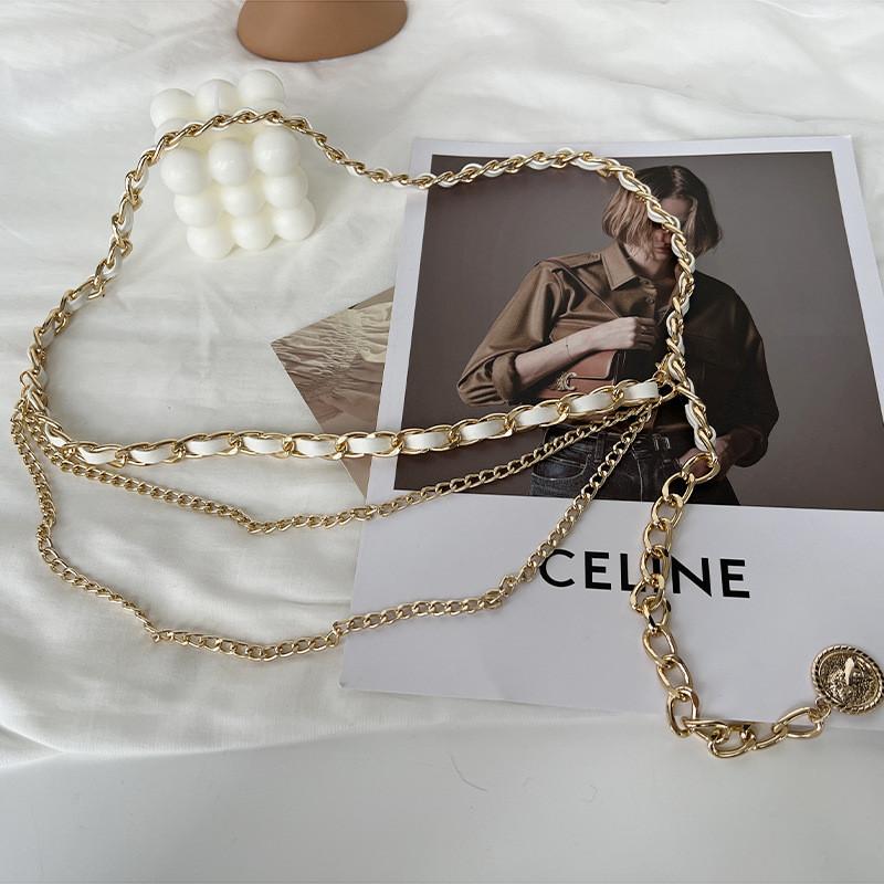 

Woven Metal Classy Waist Chain For Women Perfect For Enhancing Dresses And Chic Outfits