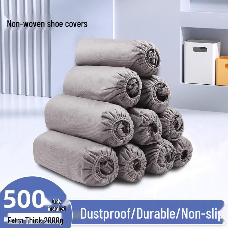 Plus Size Durable Non-Woven Indoor Shoe Covers for Adults and Children - Dustproof and Thickened
