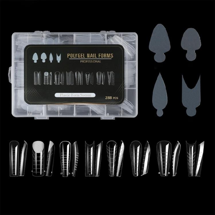 

288 Pcs Nail Forms Set Nail Extension Molds Nail Forms Manicure Supplies