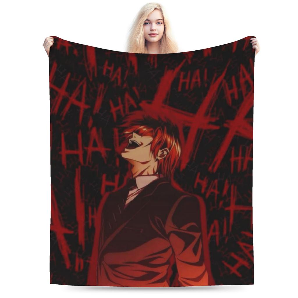 Super Soft Death Book Note Japan Manga Ryuk Throw Blanket Premium Flannel Fleece Bed Blanket Super Cozy Blankets All Season Use