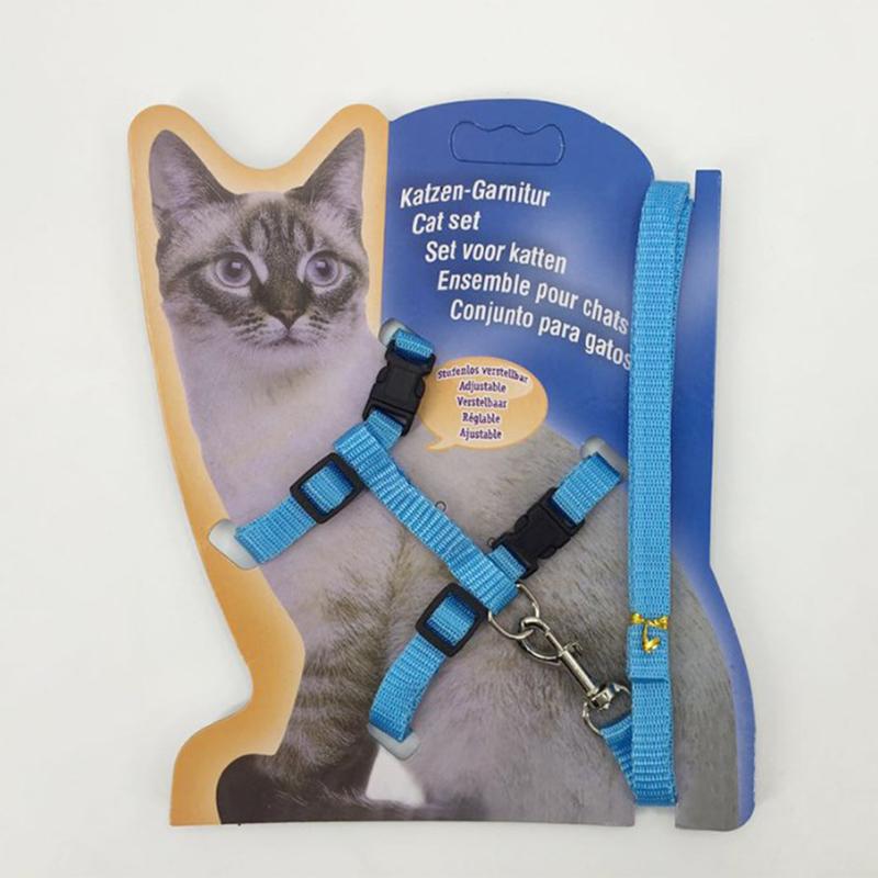 Collare pettorina guinzaglio per gatti regolabile in nylon per gattino pettorina per animali da compagnia guinzaglio per cucciolo cane gatto prodotto cintura pettorina per animali da compagnia
