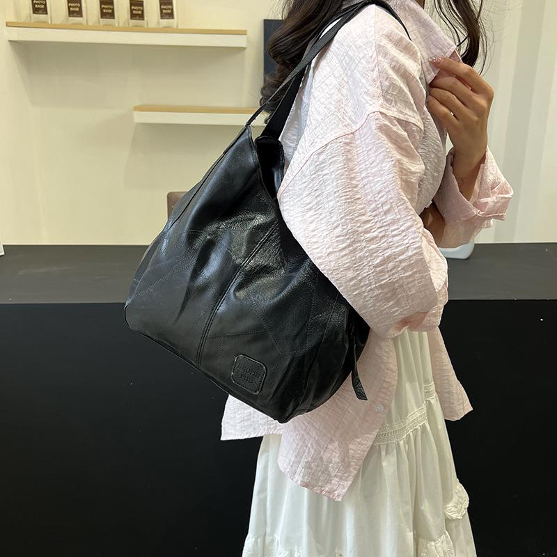 Bag Women's New Trendy Soft Leather Shoulder Bag Large Capacity Versatile Fashion Messenger Bag Korean Version Women's Portable Tote Bag