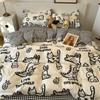 Candy House Cute Girl Heart Washed Cotton Four-piece Dormitory Single Quilt Set Three-piece Sheet Set