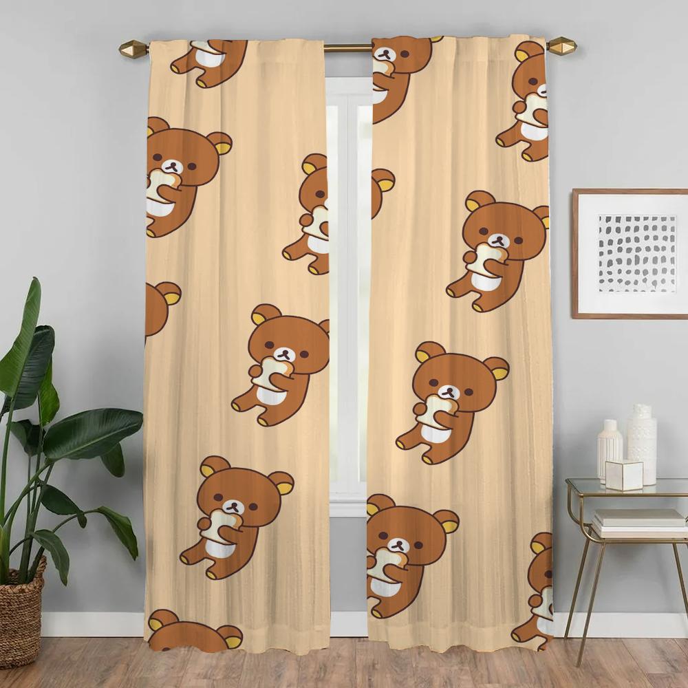 Rilakkumas Halloween Decoration Curtains Living Room Curtain Panel Blinds Home Interior Shades Partition For Sitting Made Of Polyester