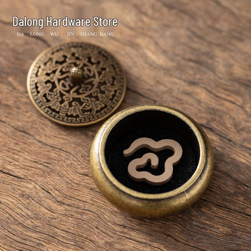 Xiangyun Copper Aromatherapy Incense Burner - Hollow Lotus Design, Three-Legged with Porous Baolian Lantern and Boshan Style.