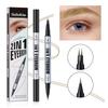 Double-Ended Realistic Water-Based Eyebrow Pencil: Easy for Beginners, 3D Natural Look, Waterproof, Sweat-proof, Fine Tip