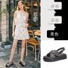 Guochao Sandalen 2025 Sommer neue Schnalle flache Damen Sandalen Damen Zehenfrei kleiner duftender Strand Sandalen Damen