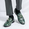 Large size men's feet, fringed pointed leather shoes, dress casual shoes, snake pattern loafers, British style men's shoes