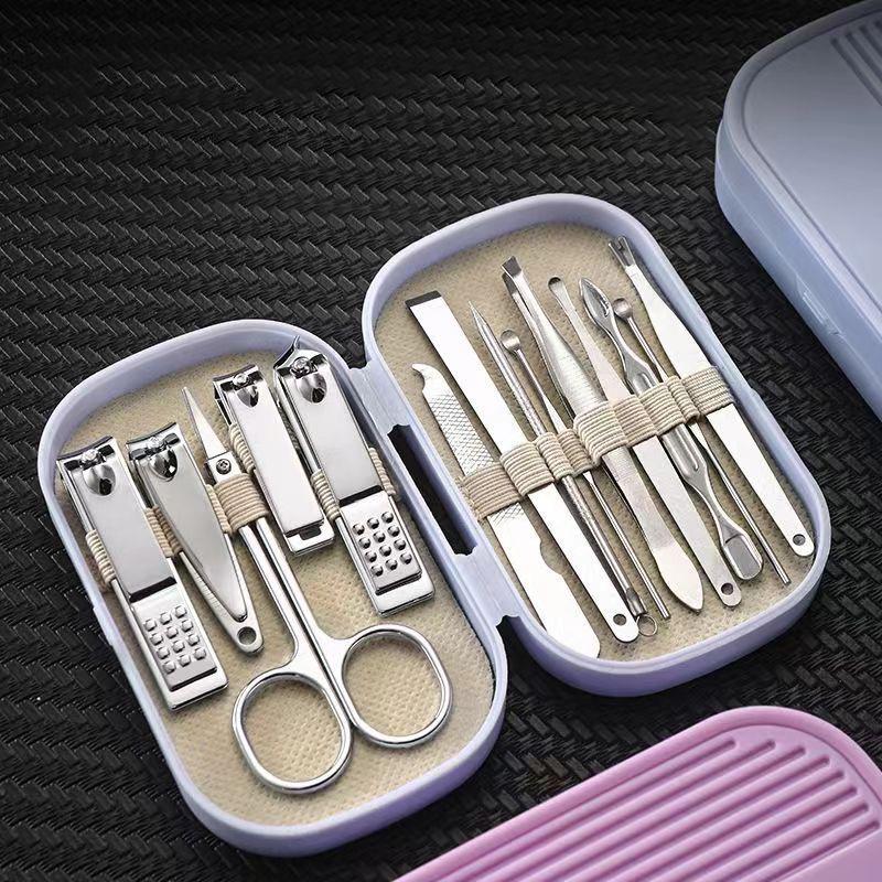 Candy Color Manicure Set: 14-Piece Nail Clipper & Tool Kit with Ear Pick and Scissors
