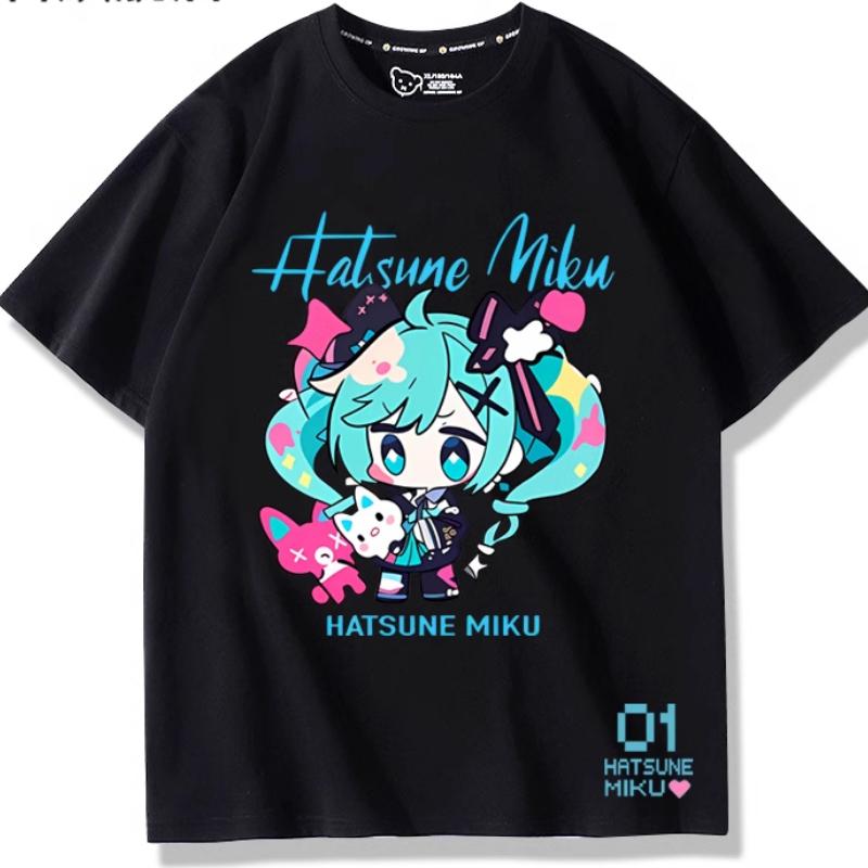 Second Dimension Anime Hatsune Miku Fashion Trend New Cotton Top Short Sleeve T-shirt Unisex