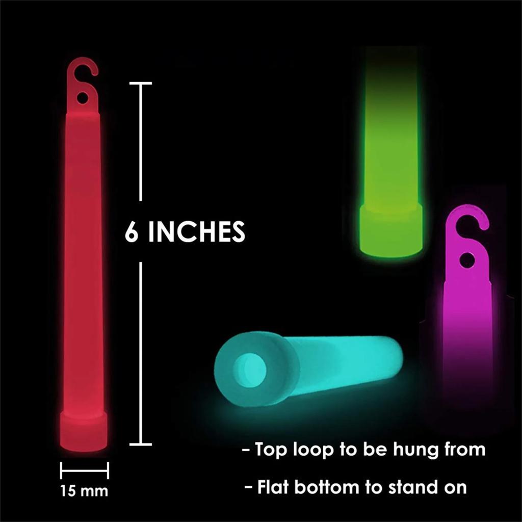 Glow Sticks with Hook 4/6 inch Fluorescence Light Hiking Camping Outdoor Emergency Concert Party Light Sticks Festival supplies