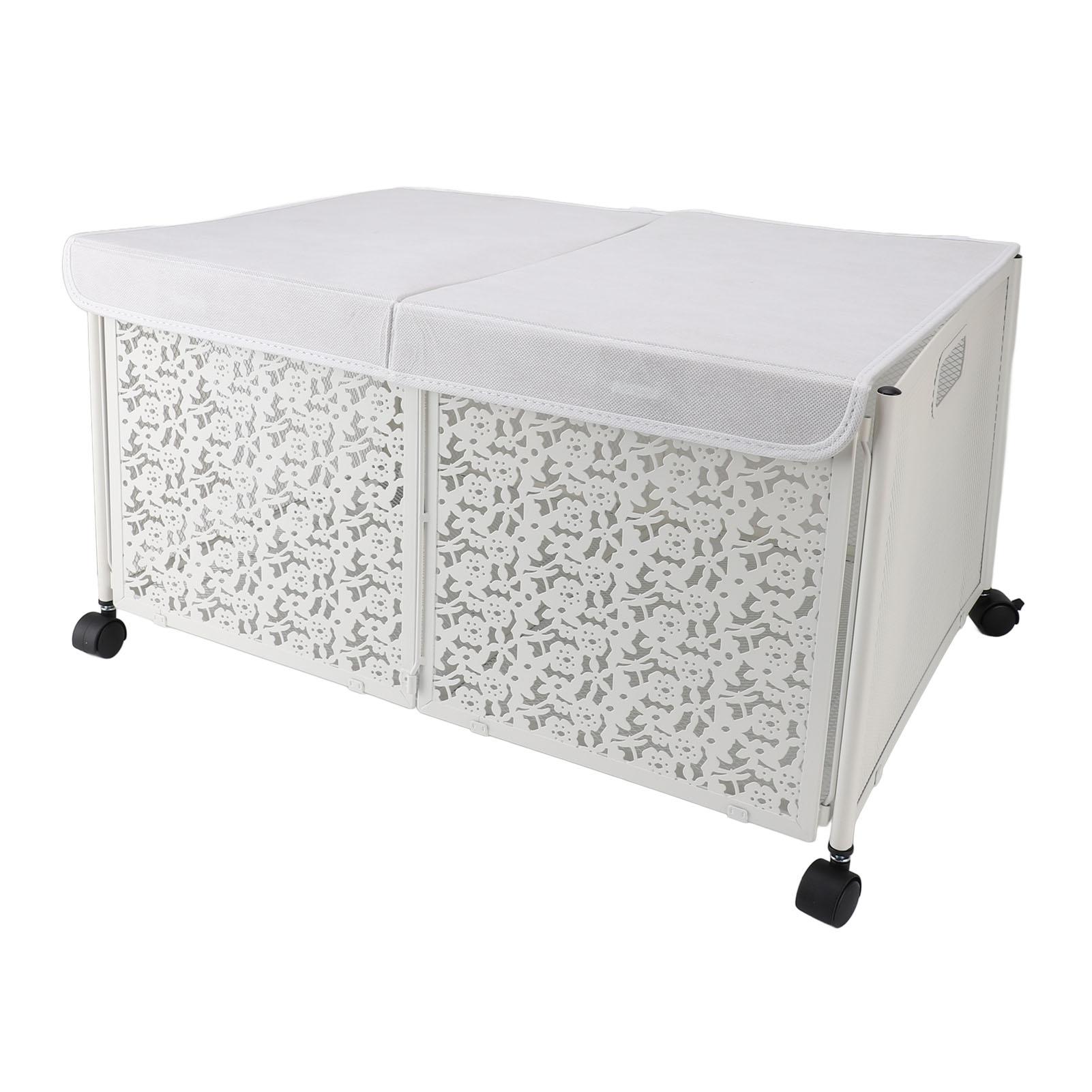 

Foldable Toy Storage Box Large 70L Capacity Dustproof Portable Metal Toy Chest for Kids Playroom Living Room Nursery Bedroom