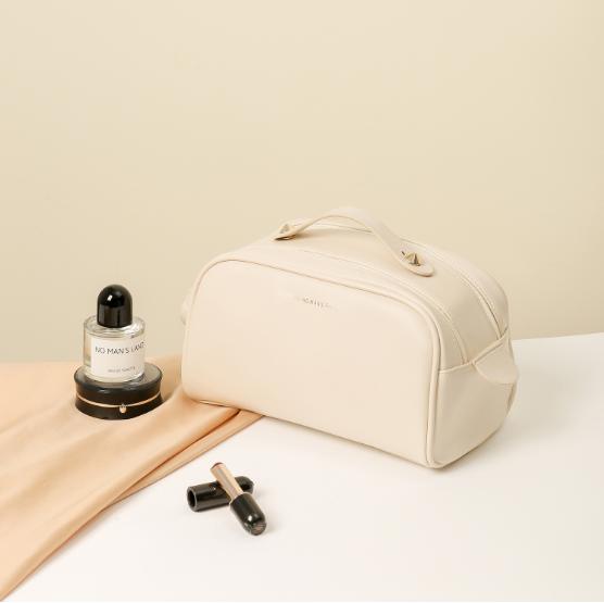 Custom Makeup Bag Portable PU Leather Waterproof Toiletry Pouch Travel Make up Bag Multifunctional Brush Cosmetic Bag for Women