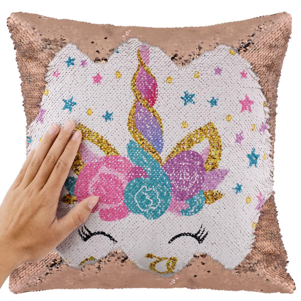 mermaid sequin throw pillow